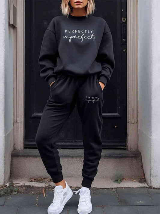 (Copy) PERFECTLY IMPERFECT Graphic Sweatshirt and Sweatpants Set